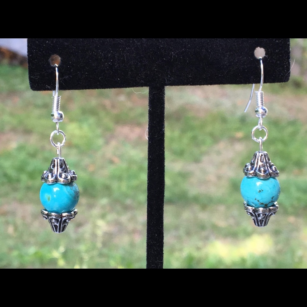 Turquoise Magnesite Drop Earrings